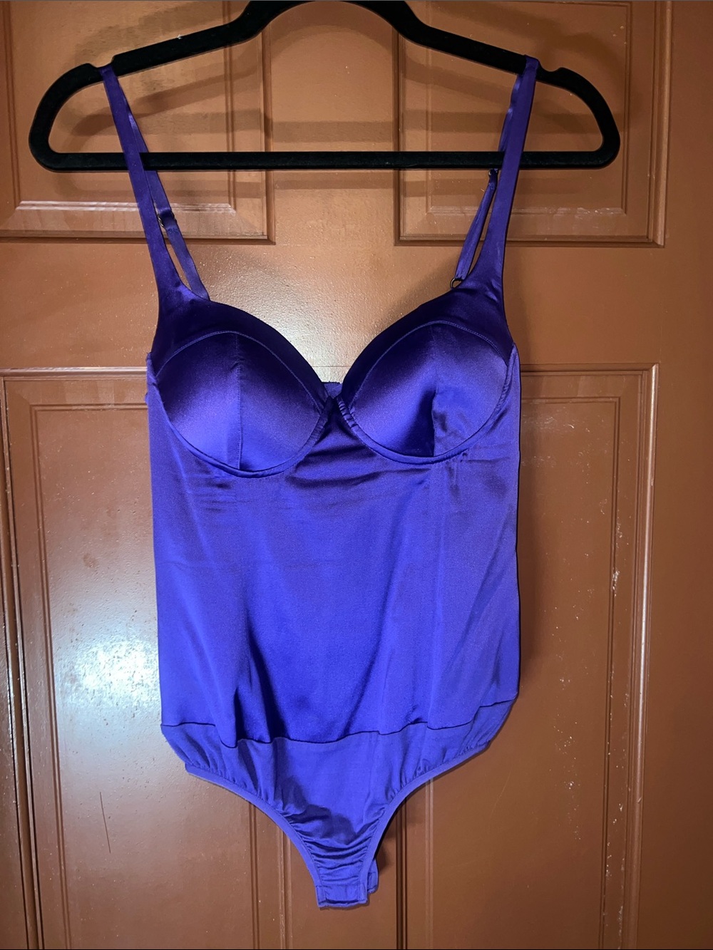 Guess by Marciano Silk Satin Corset Bodysuit - Purple